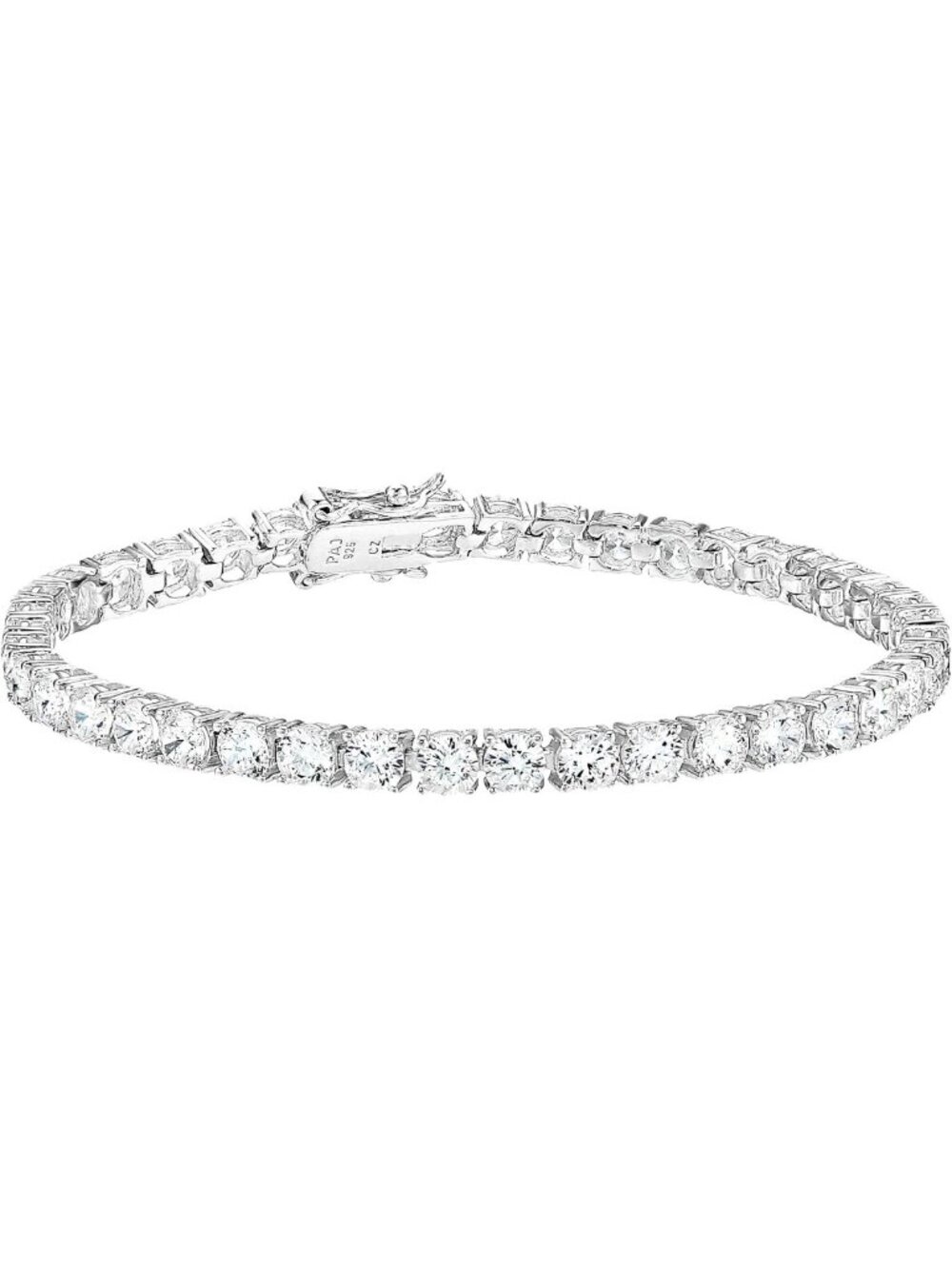Elegant Sterling Silver Round Cut CZ Tennis Bracelet - Sparkling Jewelry Gift
